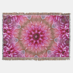 Geometric Mandala Pink Flower Pattern-67545 Throw Blanket