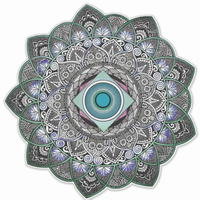 Geometric Mandala transparent Sticker (Front)
