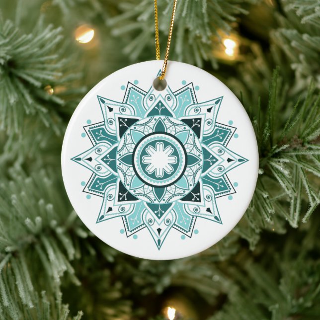 Geometric Mandala, tree Ceramic Tree Decoration (Tree)