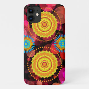 Geometric Mandala Yellow Circle Design iPhone 11 Case
