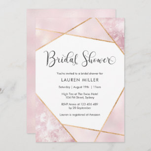 Geometric marble Bridal Shower invitation