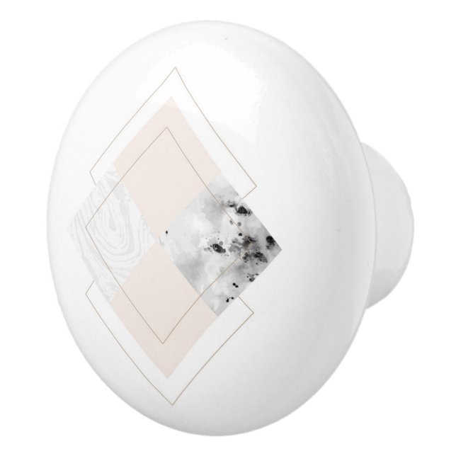 Geometric Marble Design Ceramic Knob (Right)