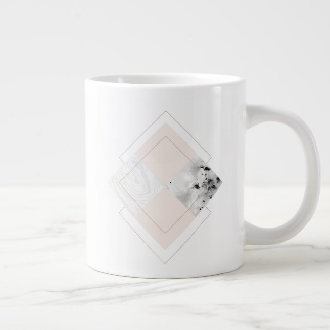 Geometric Marble Design Large Coffee Mug (Right)