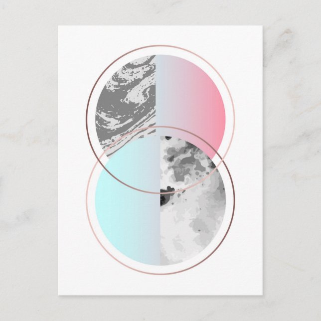 Geometric Marble Scandi Design Postcard (Front)