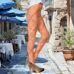 Geometric Marbled Pattern Italian Design Leggings