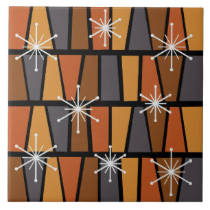 Geometric MCM Abstract Burnt Orange Tile