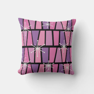 Geometric MCM Abstract Pink Purple Cushion