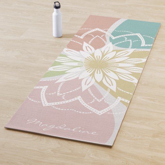 Geometric Meditation Abstract Flower Name Mandala Yoga Mat (In Situ)
