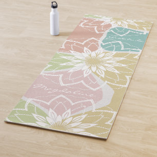 Geometric Meditation Flower Name Gratitude Mandala Yoga Mat