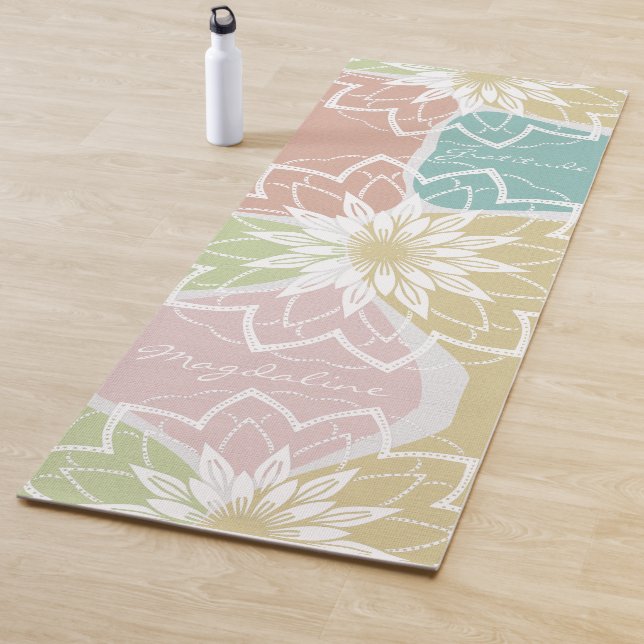 Geometric Meditation Flower Name Gratitude Mandala Yoga Mat (In Situ)