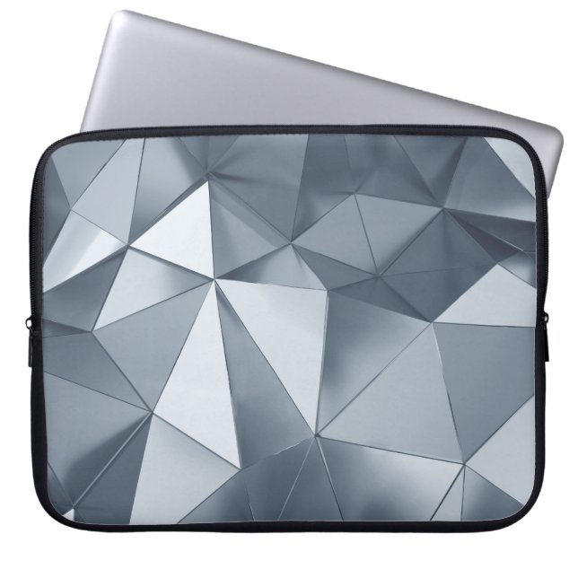 Geometric Metal: Three-Dimensional Pattern Laptop Sleeve (Front)