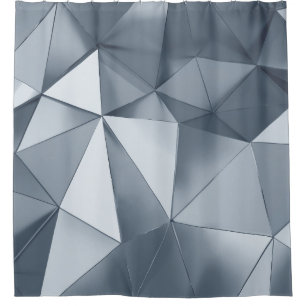 Geometric Metal: Three-Dimensional Pattern Shower Curtain