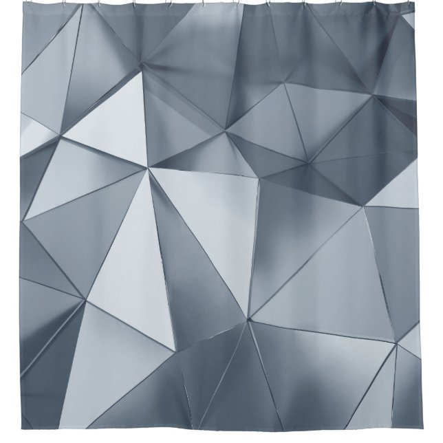 Geometric Metal: Three-Dimensional Pattern Shower Curtain (Front)