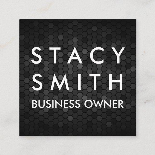 Geometric Metallic Background Square Business Card (Front)