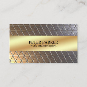 Geometric Metallic Triangle Pattern Business Card