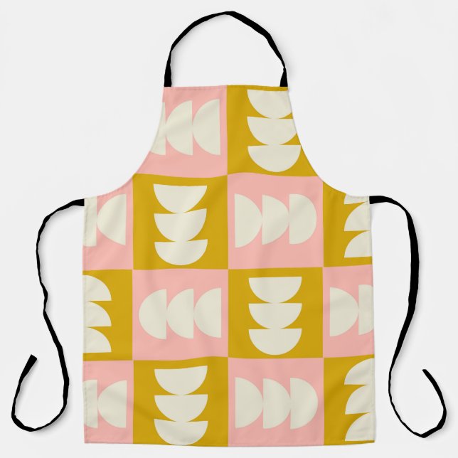 Geometric Mid-Century Modern Retro Pattern Apron (Front)