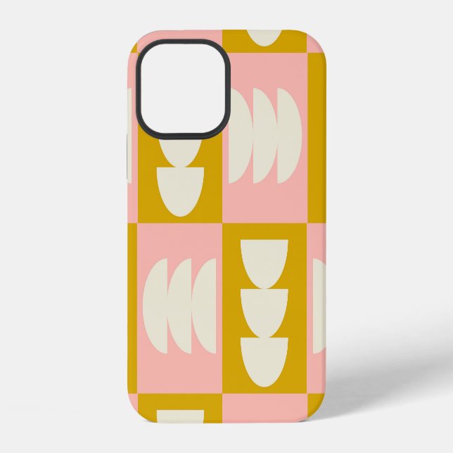 Geometric Mid-Century Modern Retro Pattern iPhone Case (Back)