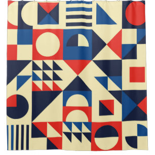 Geometric mid-century modern seamless pattern - 60 shower curtain