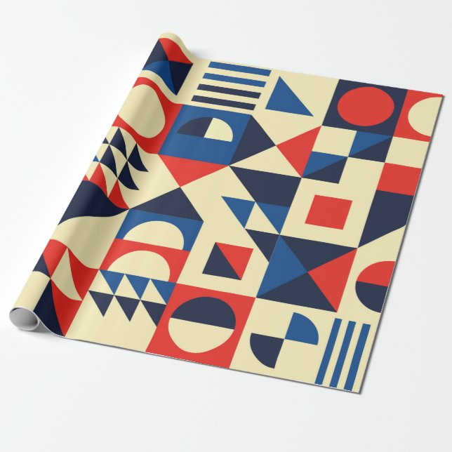 Geometric mid-century modern seamless pattern - 60 wrapping paper (Unrolled)
