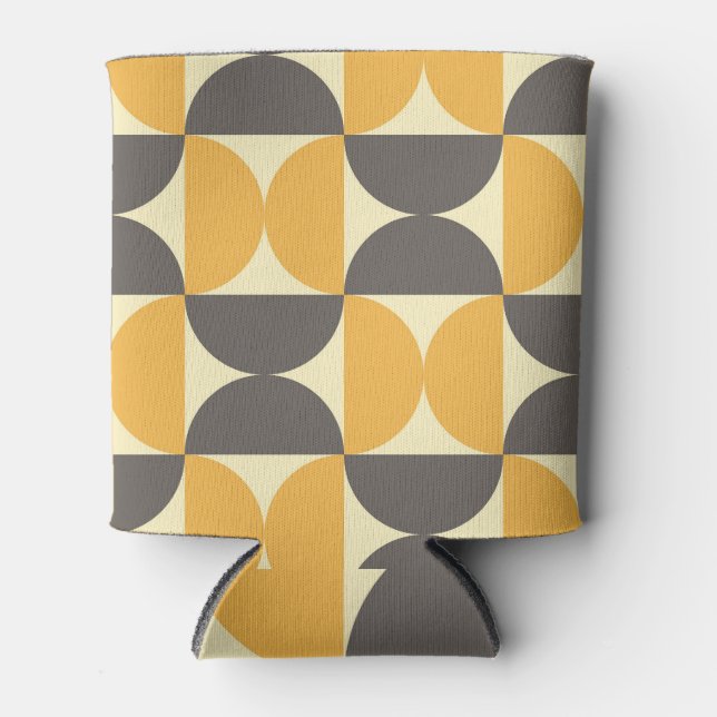 Geometric, mid-century modern style pattern. can cooler (Front)