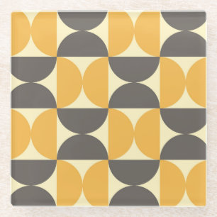 Geometric, mid-century modern style pattern. glass coaster