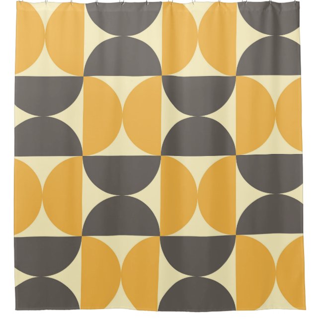 Geometric, mid-century modern style pattern. shower curtain (Front)
