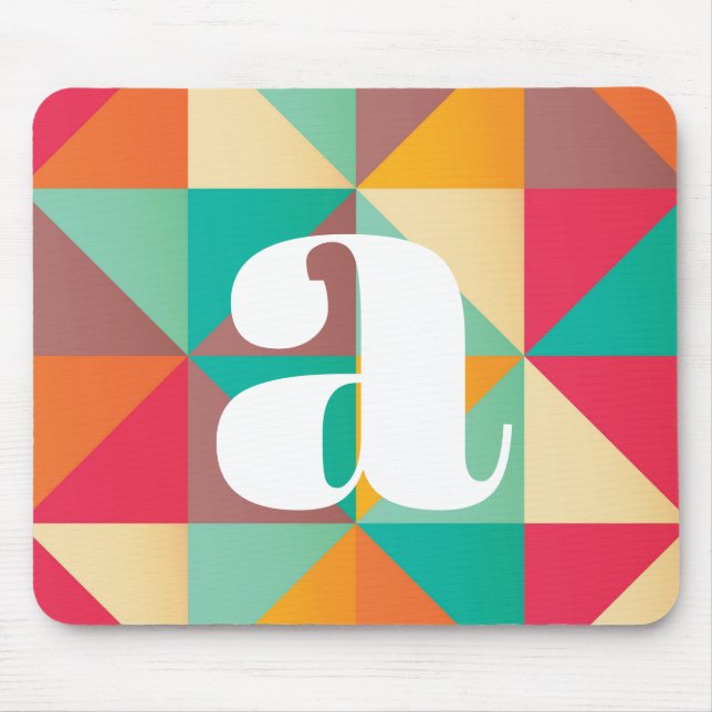 Geometric Mid Century Retro Trendy Colourful  Mouse Mat (Front)