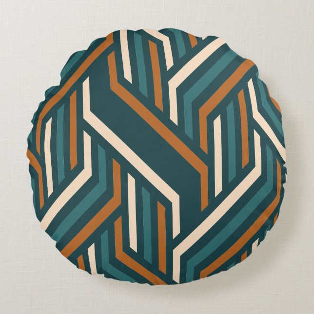 Geometric Mid Mod  Round Cushion (Front)