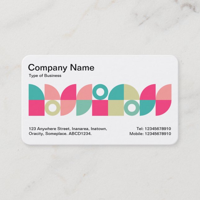 Geometric Middle Band v1 Business Card (Front)