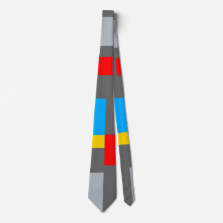 Geometric Minimal Bauhaus Style Colour Composition Tie