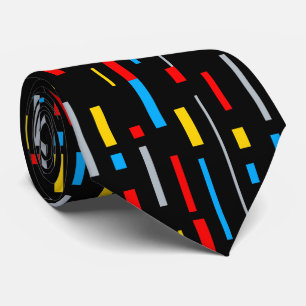 Geometric Minimal De Stijl Style Color Composition Tie