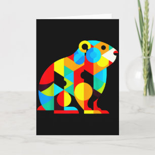 Geometric Minimalism Modern Illustration Groundhog Card