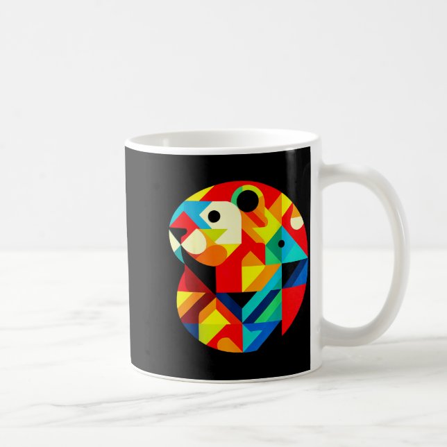 Geometric Minimalism Modern Illustration Groundhog Coffee Mug (Right)