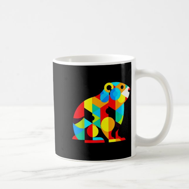 Geometric Minimalism Modern Illustration Groundhog Coffee Mug (Right)