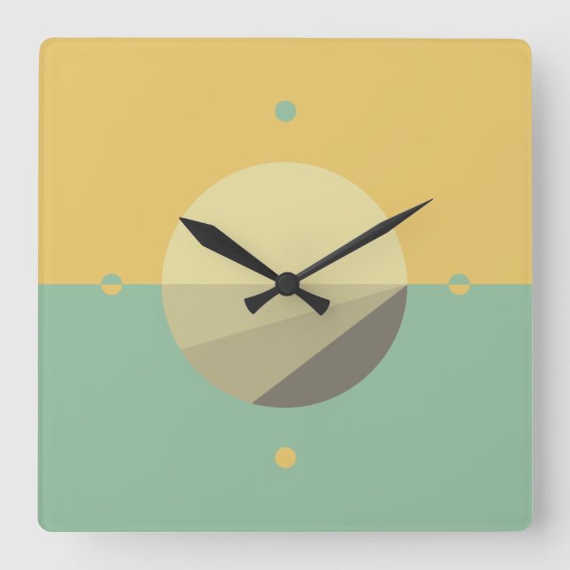 Geometric Minimalist 02 Square Wall Clock (Front)