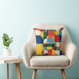 Geometric Minimalist Block Pattern Throw Pillow
