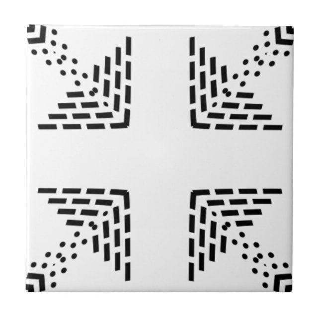 Geometric minimalist design black and white tile (Front)
