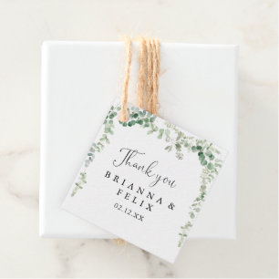Geometric Minimalist Eucalyptus Wedding  Favour Tags
