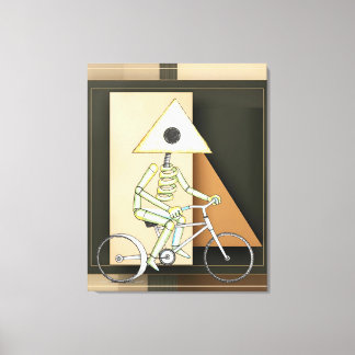 Geometric Minimalist Guy on Bike  Canvas Print