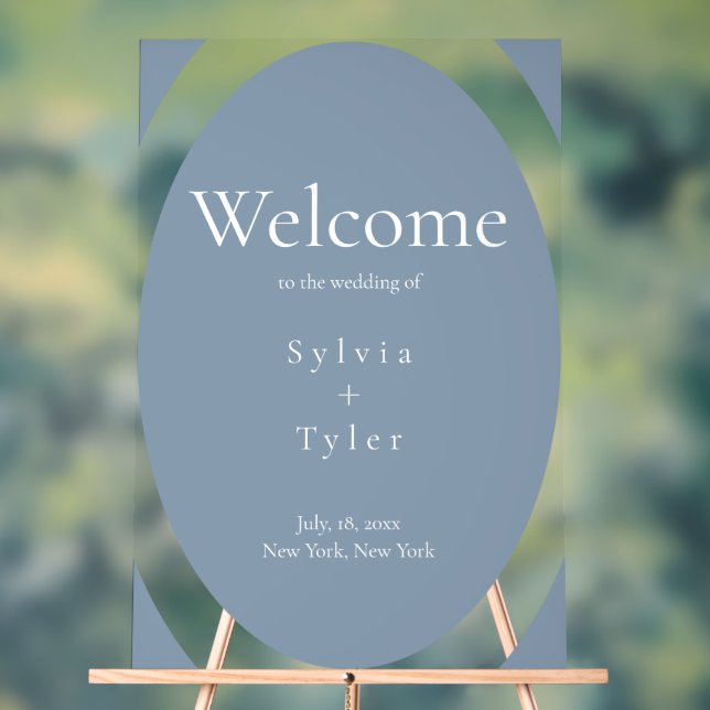 Geometric Minimalist Wedding Welcome Acrylic Sign (Neutral)