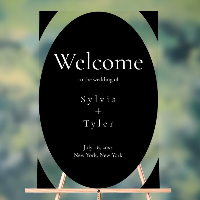 Geometric Minimalist Wedding Welcome Acrylic Sign (Neutral)