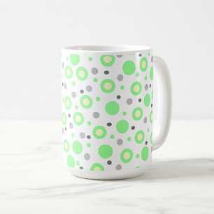 Geometric Mint Green Cream Grey Polka Dots Coffee Mug