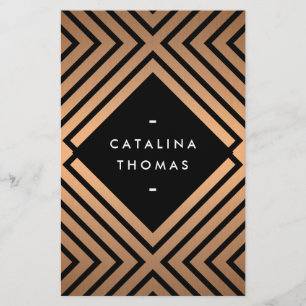 Geometric Mod Bold Black and Rose Gold Pattern Flyer