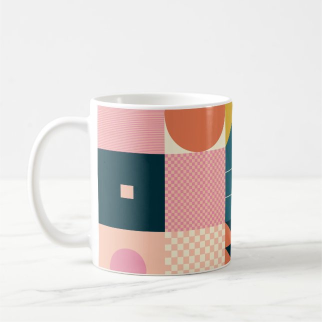Geometric Modern Abstract: Colourful Design Coffee Mug (Left)