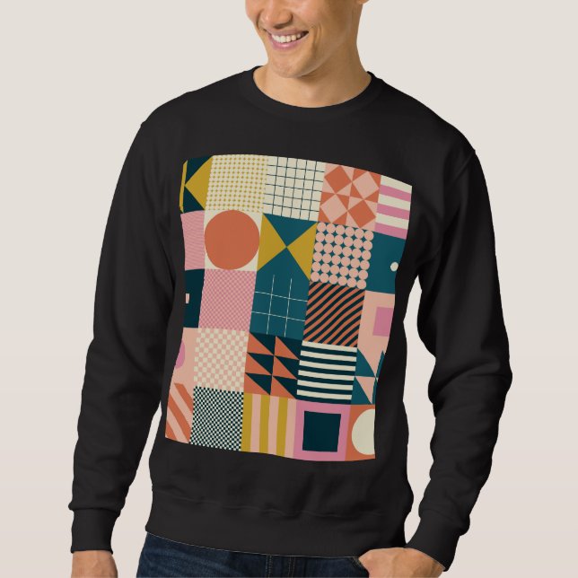 Geometric Modern Abstract: Colourful Design Sweatshirt (Front)