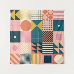 Geometric Modern Abstract: Colourful Design Tapestry