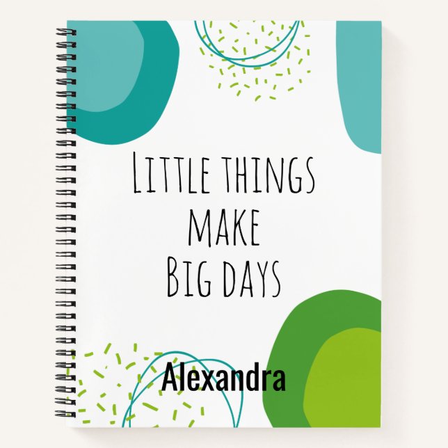 Geometric Modern Abstract Inspirational Quote  Notebook (Front)