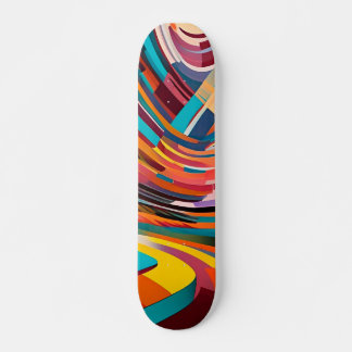 Geometric Modern Art Abstract Shapes Colourful Skateboard