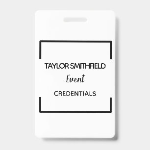 geometric modern badge VIP lanyard custom pass ID Badge