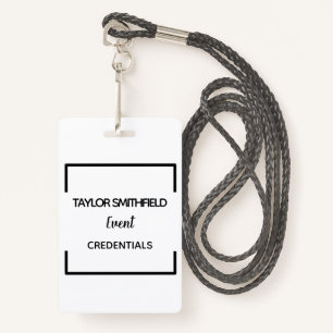 geometric modern badge VIP lanyard custom pass ID Badge